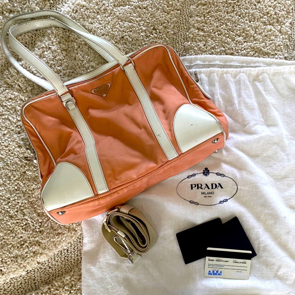 Prada Coral Tessuto Shoulder Bag